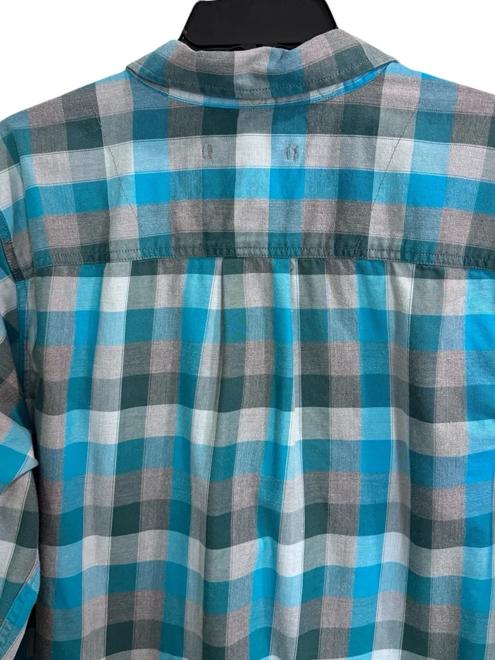 The North Face Blue Gray Plaid Button Front Shirt Western Men’s Size Large